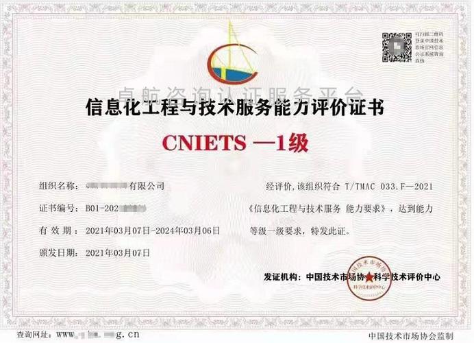 信息化工程与技术服务能力评价证书（CNIETS）在工程技术服务中的展示与价值